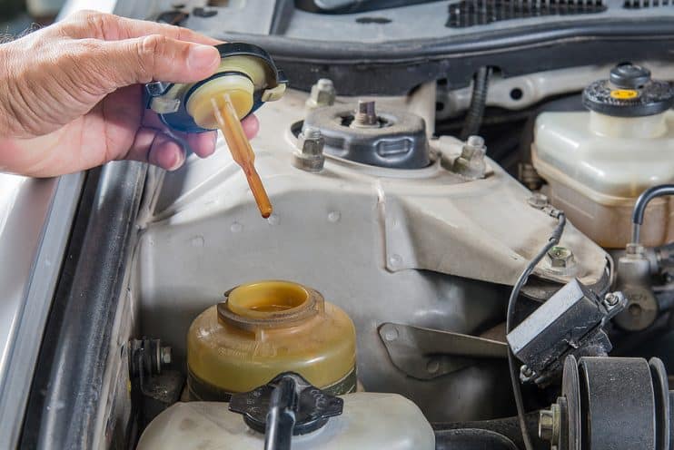 Checking power steering fluid