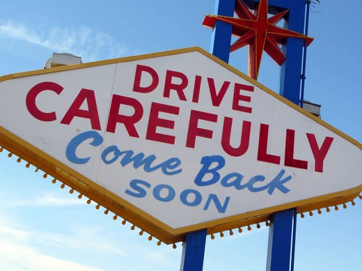 Drive carefully Vegas sign