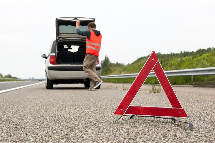 Broken down car on motorway