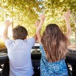 children on a road trip