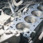 Car Engine Repair. Cylinder Head Gasket Replacement In Workshop