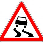 Traffic-Road Sign: Slippery or Hazardous Road Surface when Wet