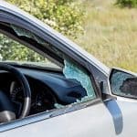 Criminal Incident. Hacking A Car. Broken Driver’s Side Window Of