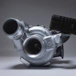 New Metal Turbocharger. Exhaust Gas Blower. Parts Background