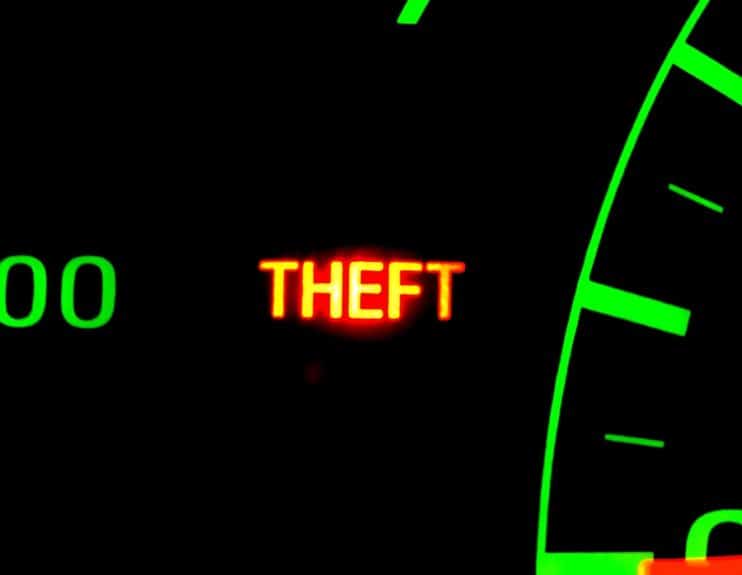 Theft dashboard light